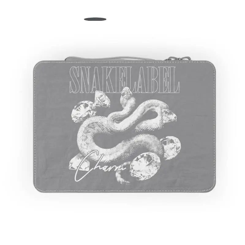 Snake Paper Lunch Bag - Durable 100% Paper, Grey, 10x7x4", Zipper Closure snake - label