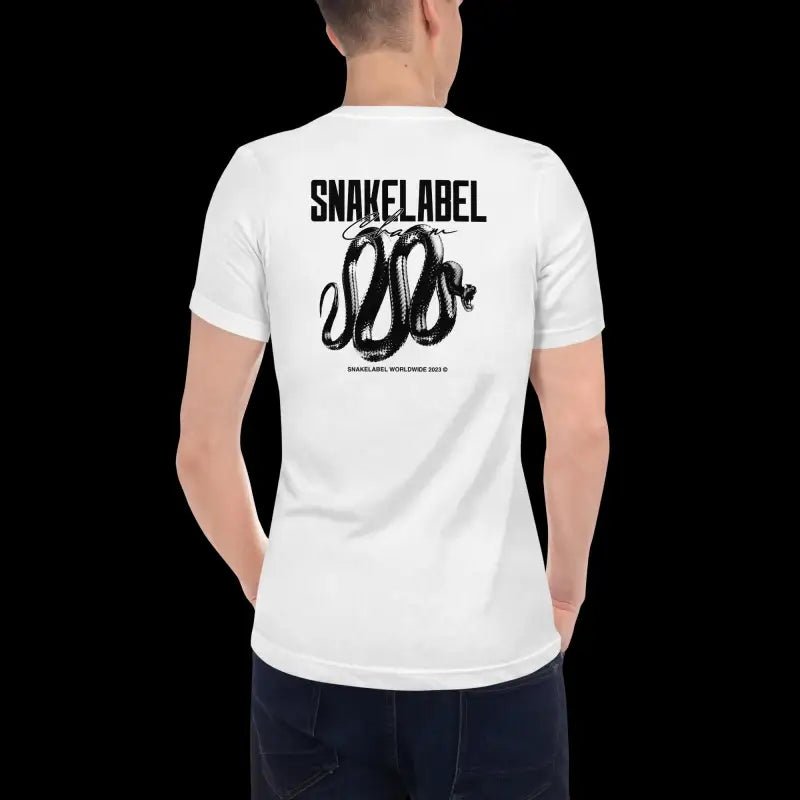 Snake Sleeve V - Neck T-Shirt - 100% Combed Cotton, Lightweight & Durable snake - label