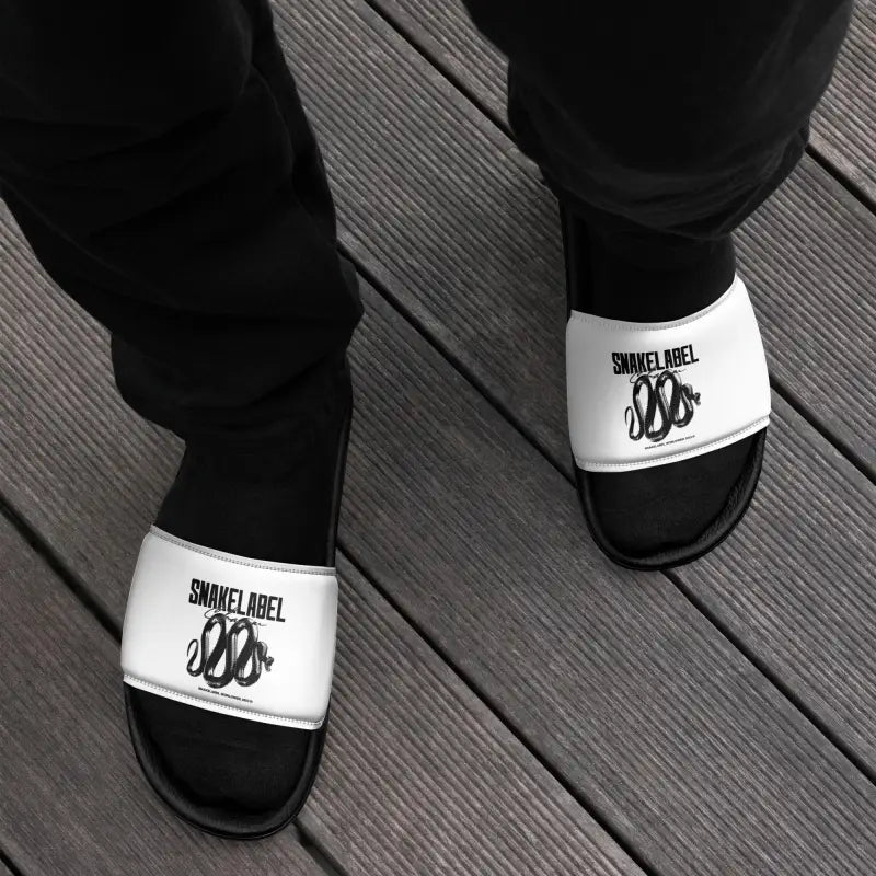 snake slides for men Comfortable Faux Leather Slides for Summer Adventure snake - label