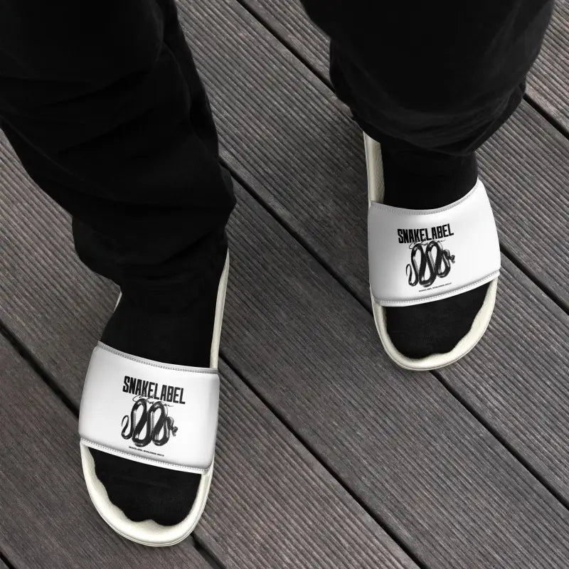 snake slides for men Comfortable Faux Leather Slides for Summer Adventure snake - label