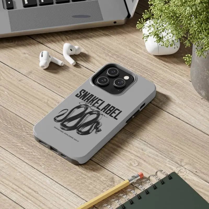 Snake Tough Phone Cases with 2 - Layer Protection & Wireless Charging Compatibility snake - label