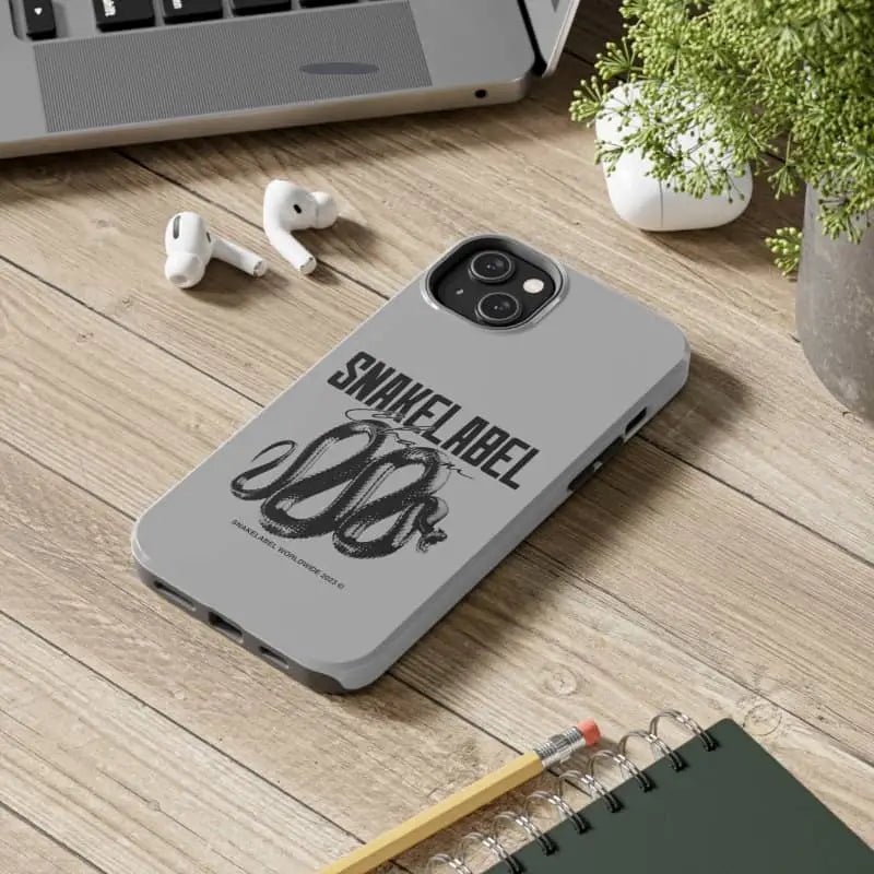 Snake Tough Phone Cases with 2 - Layer Protection & Wireless Charging Compatibility snake - label