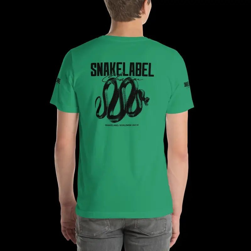 Snake Unisex Print T-Shirt: 100% Combed Cotton, Lightweight, Pre - Shrunk (4.2 oz) snake - label