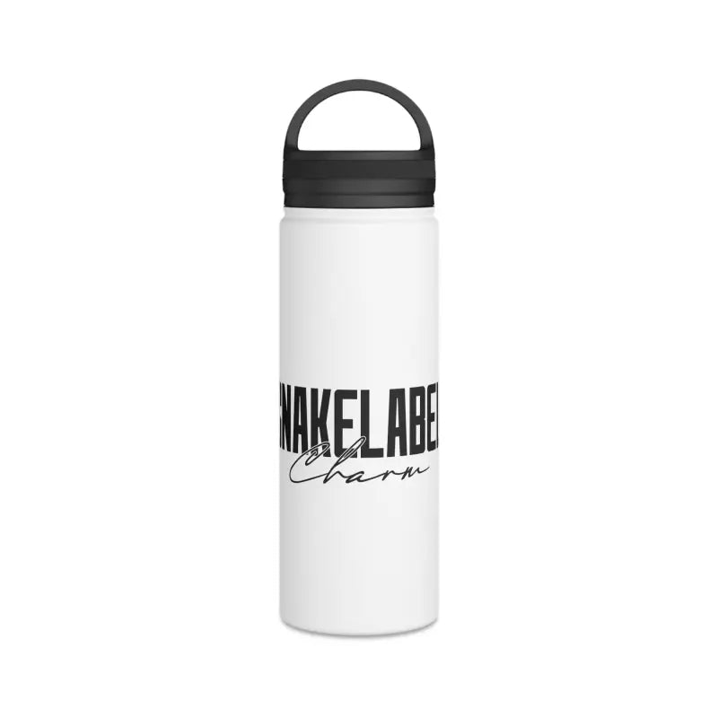 Stainless Steel Water Bottle with Handle Lid - Keeps Drinks Cold for 24 Hours snake - label