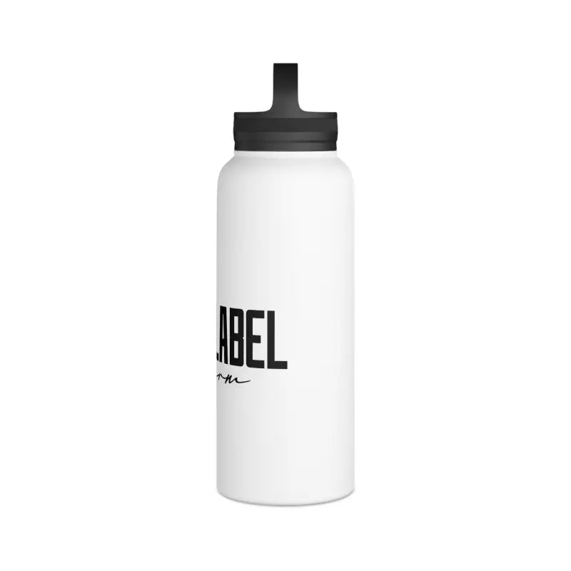 Stainless Steel Water Bottle with Handle Lid - Keeps Drinks Cold for 24 Hours snake - label