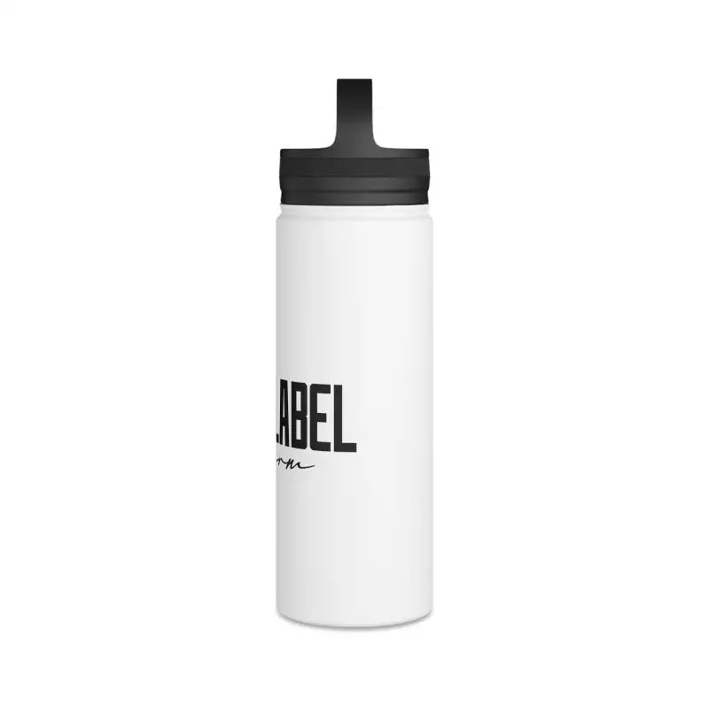 Stainless Steel Water Bottle with Handle Lid - Keeps Drinks Cold for 24 Hours snake - label
