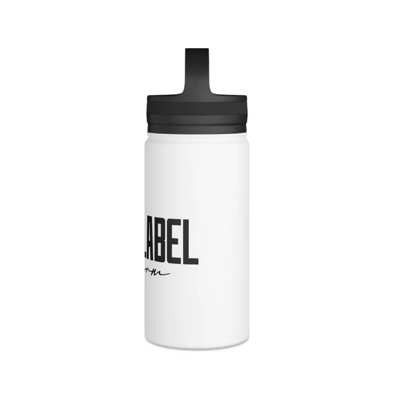 Stainless Steel Water Bottle with Handle Lid - Keeps Drinks Cold for 24 Hours snake - label