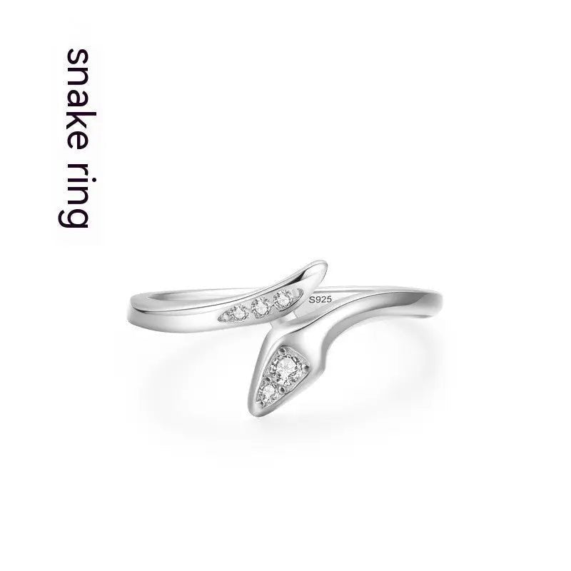 Sterling Silver Snake Ring with Micro Inlay snake - label
