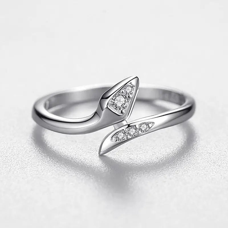 Sterling Silver Snake Ring with Micro Inlay snake - label