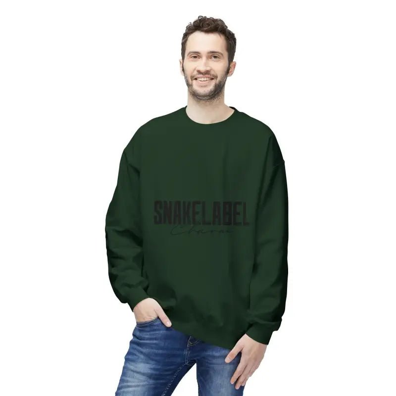 Unisex Midweight Softstyle Fleece snake Crewneck Sweatshirt with Brushed Interior & Eco - Conscious Design snake - label
