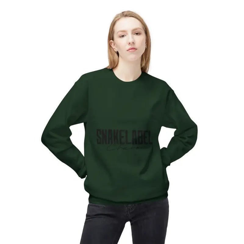 Unisex Midweight Softstyle Fleece snake Crewneck Sweatshirt with Brushed Interior & Eco - Conscious Design snake - label