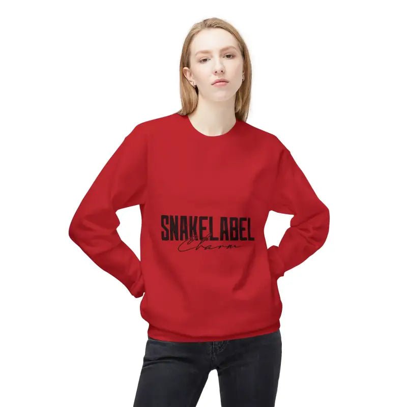 Unisex Midweight Softstyle Fleece snake Crewneck Sweatshirt with Brushed Interior & Eco - Conscious Design snake - label