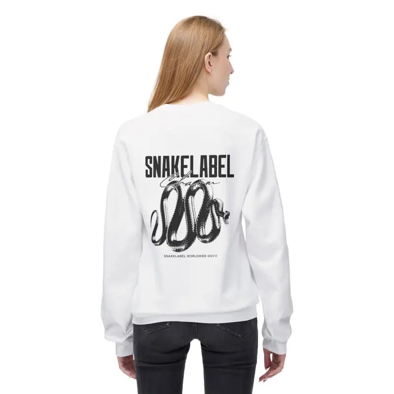 Unisex Midweight Softstyle Fleece snake Crewneck Sweatshirt with Brushed Interior & Eco - Conscious Design snake - label