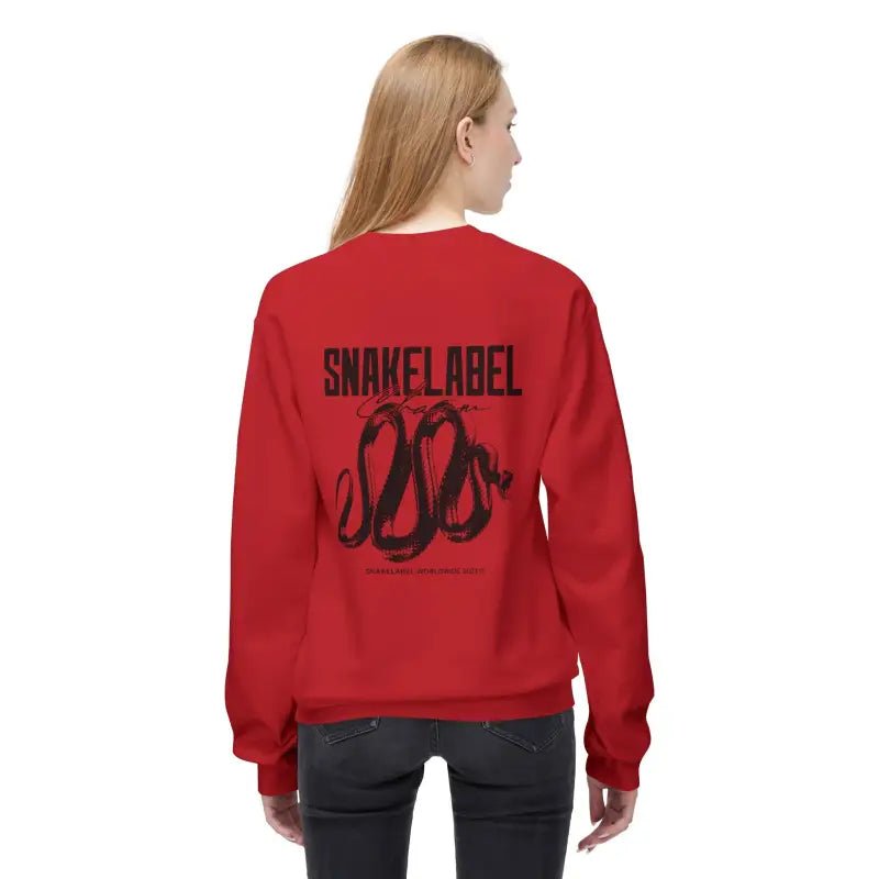 Unisex Midweight Softstyle Fleece snake Crewneck Sweatshirt with Brushed Interior & Eco - Conscious Design snake - label