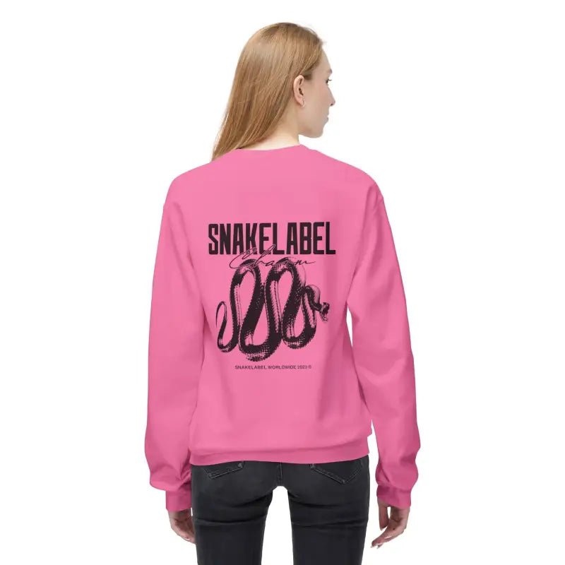 Unisex Midweight Softstyle Fleece snake Crewneck Sweatshirt with Brushed Interior & Eco - Conscious Design snake - label