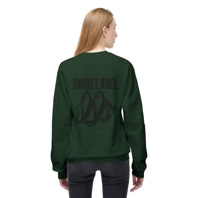 Unisex Midweight Softstyle Fleece snake Crewneck Sweatshirt with Brushed Interior & Eco - Conscious Design snake - label