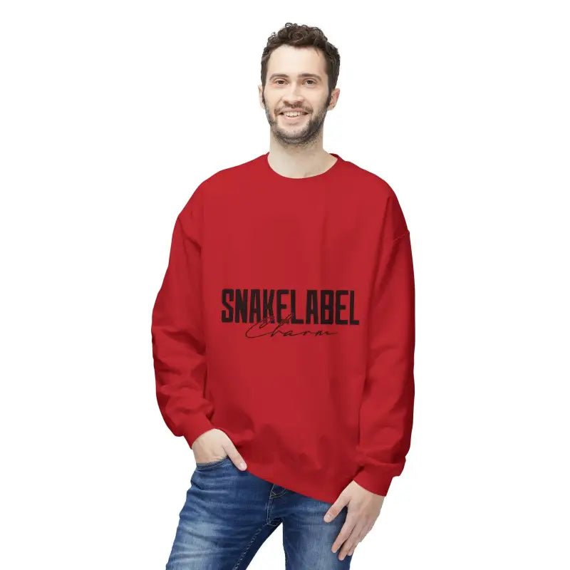 Unisex Midweight Softstyle Fleece snake Crewneck Sweatshirt with Brushed Interior & Eco - Conscious Design snake - label