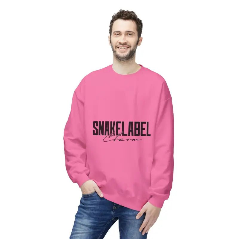 Unisex Midweight Softstyle Fleece snake Crewneck Sweatshirt with Brushed Interior & Eco - Conscious Design snake - label