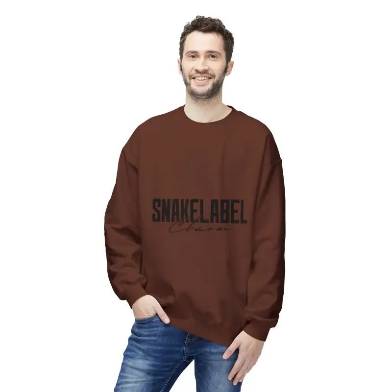 Unisex Midweight Softstyle Fleece snake Crewneck Sweatshirt with Brushed Interior & Eco - Conscious Design snake - label