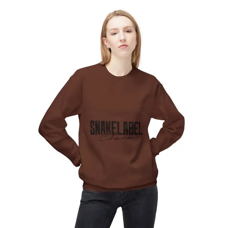 Unisex Midweight Softstyle Fleece snake Crewneck Sweatshirt with Brushed Interior & Eco - Conscious Design snake - label