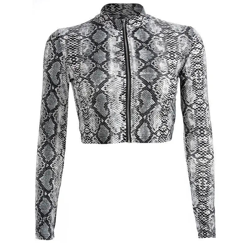 Women's t-shirt snake pattern - Chic Women's Tee with Edgy Snake Design snake - label