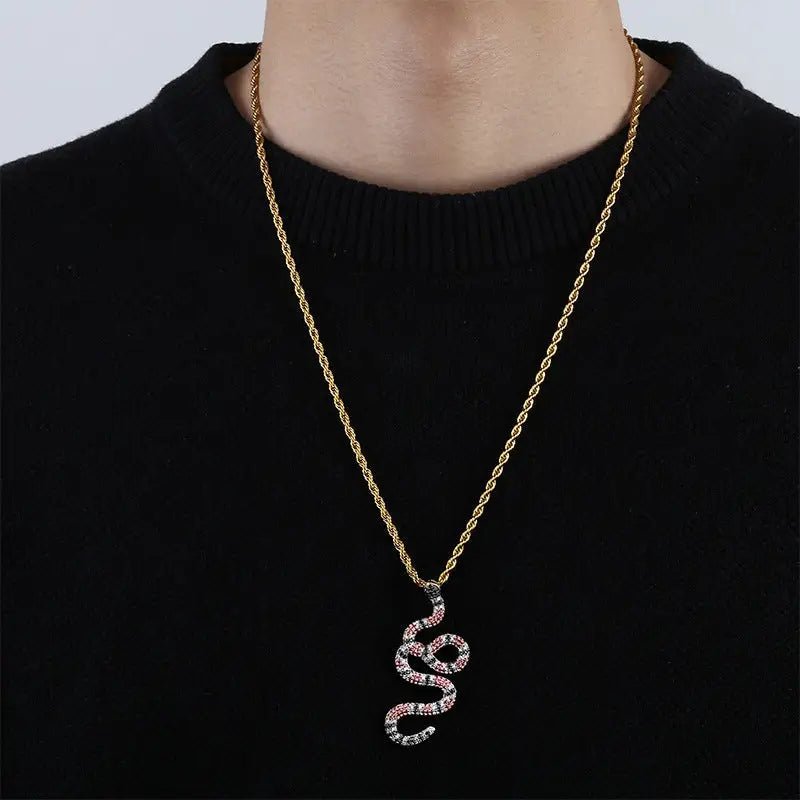 Zircon Snake Pendant: Intricate Zircon Detail & European American Style By Snake Label snake - label