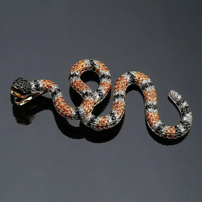Zircon Snake Pendant: Intricate Zircon Detail & European American Style By Snake Label snake - label