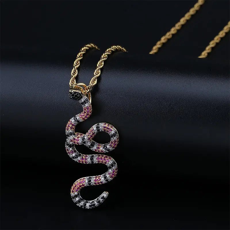 Zircon Snake Pendant: Intricate Zircon Detail & European American Style By Snake Label snake - label