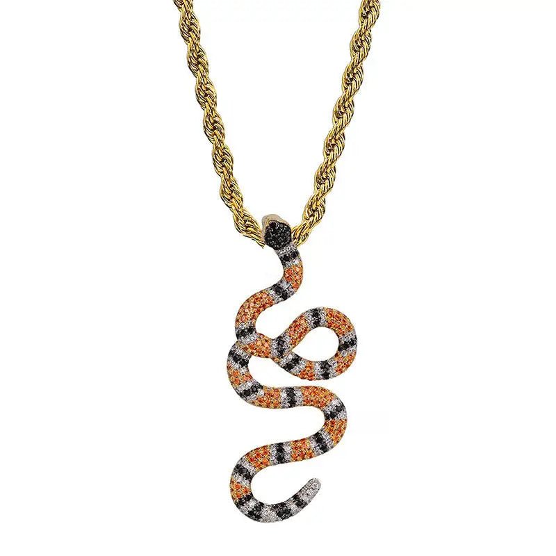 Zircon Snake Pendant: Intricate Zircon Detail & European American Style By Snake Label snake - label