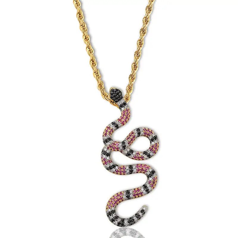 Zircon Snake Pendant: Intricate Zircon Detail & European American Style By Snake Label snake - label