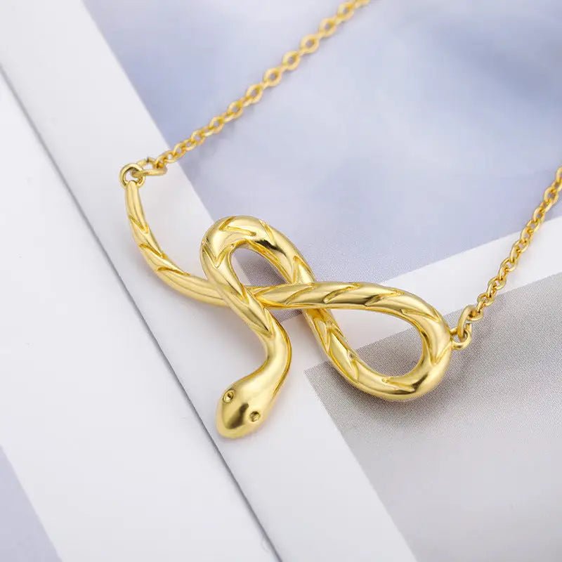Zodiac Animal Snake Pendant with Adjustable Stainless Steel Chain snake - label
