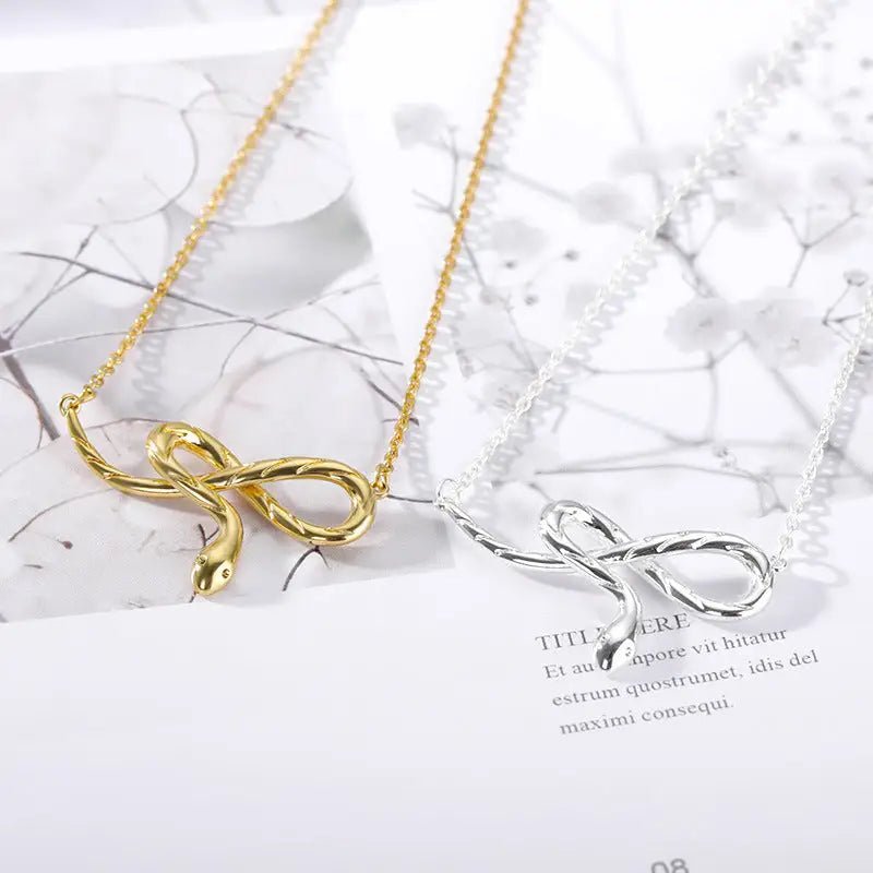 Zodiac Animal Snake Pendant with Adjustable Stainless Steel Chain snake - label