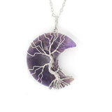 Natural Crystal Moon Pendant - Elegant & Mystical Jewelry for Women