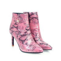 Pointed stiletto heel fashion side zipper sexy snake boots