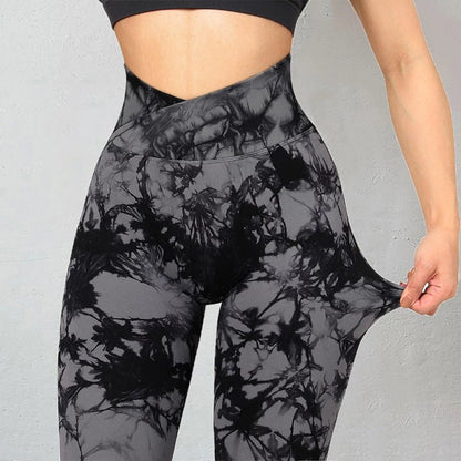 Seamless Tie - Dye Leggings snake - label