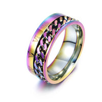 Men's Roman Numeral Chain Ring - Stylish Titanium Steel Digital Design