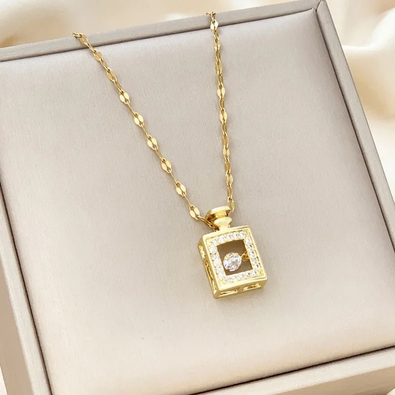 Luxury Perfume Bottle Necklace snake - label