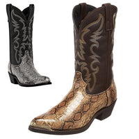 High-Heeled Iron Head Western Cowboy snake Boots