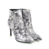 Pointed stiletto heel fashion side zipper sexy snake boots