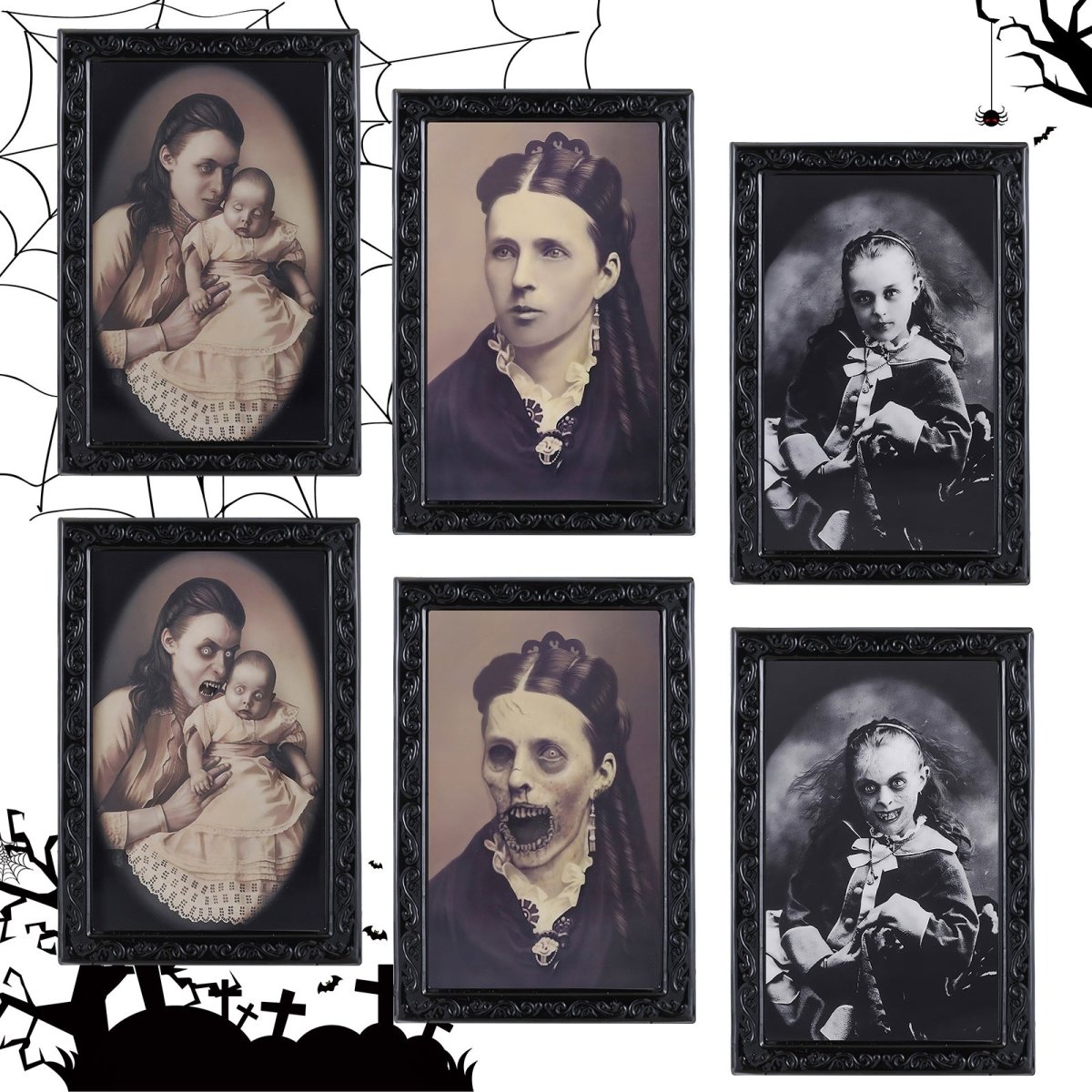 "3D Changing Face Horror Portrait Frame snake - label