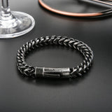 Men's Titanium Steel Vintage Bracelet - Stylish Stainless Steel Round Mill Design