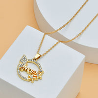 Mom Heart-Shaped Diamond Letter Necklace - Elegant Fine Jewelry for Women, Perfect Mother's Day Gift