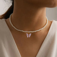 Elegant Opal Bow Knot Pearl Necklace for Women - European & American Style