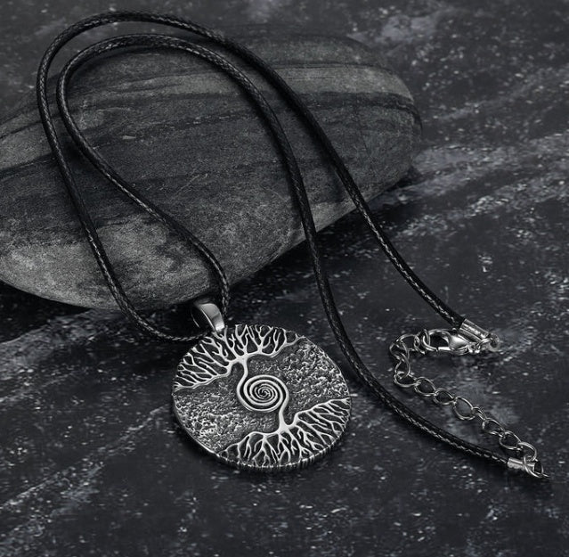 Asgard Celtic Tree of Life Pendant & Chain - Handcrafted Norse - Inspired Jewelry snake - label