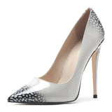 3D Printed High Heels | Stylish 12cm Microfiber Stilettos - snake - label