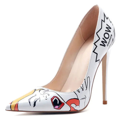 3D Printed High Heels | Stylish 12cm Microfiber Stilettos snake - label