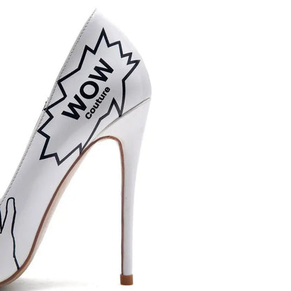 3D Printed High Heels | Stylish 12cm Microfiber Stilettos snake - label
