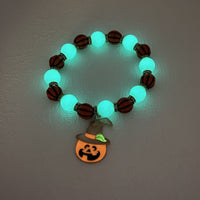 Halloween Vintage Beaded Bracelet - Pumpkin Head, Witch Hat, Kitten, Gothic Geometric Design with Natural Stone, Multicolor Party Jewelry for Women snake - label