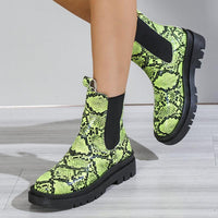 Europe and America Popular Snake Print Fashion Women's Boots