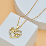 Mom Heart-Shaped Diamond Letter Necklace - Elegant Fine Jewelry for Women, Perfect Mother's Day Gift